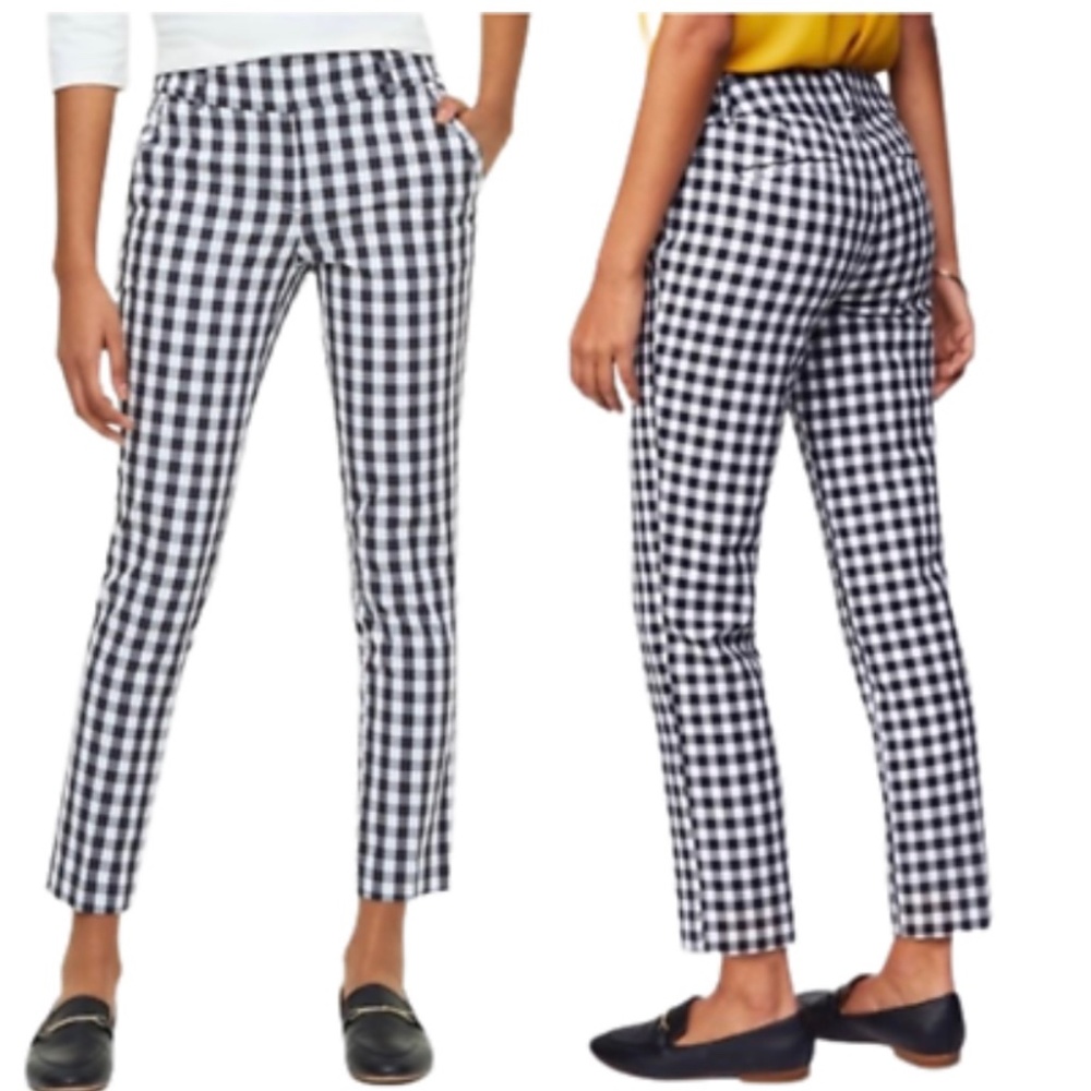 Loft Outlet Skinny Buffalo Check Plaid Pants